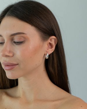 Срібні сережки-кільця мінімалістичні 1.5 см з застібкою кільце ZARUTSKY