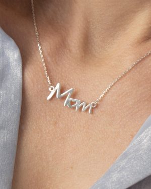 Срібне кольє Mom з серцем довжина 40+5 см ZARUTSKY
