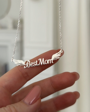 Срібне кольє Best Mom з крилами зі срібла 925 проби ZARUTSKY